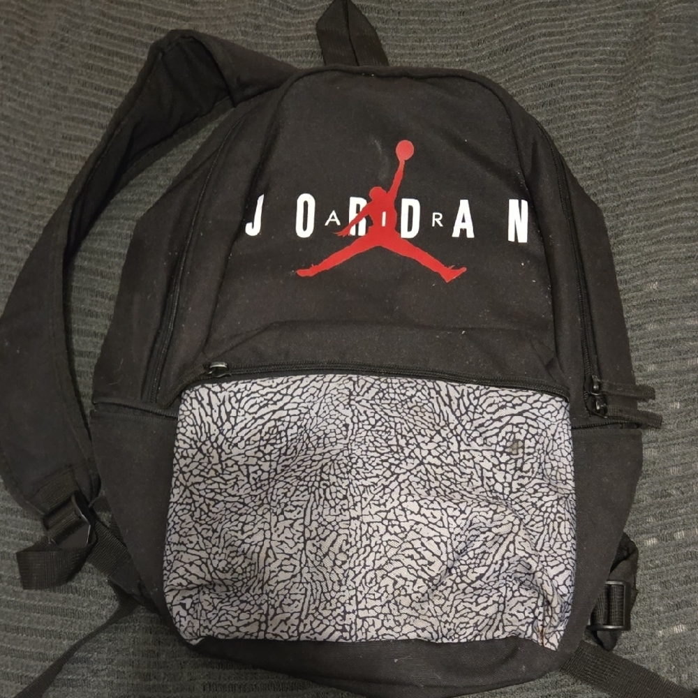 Jordan‎ Black Backpack with Gray Pattern